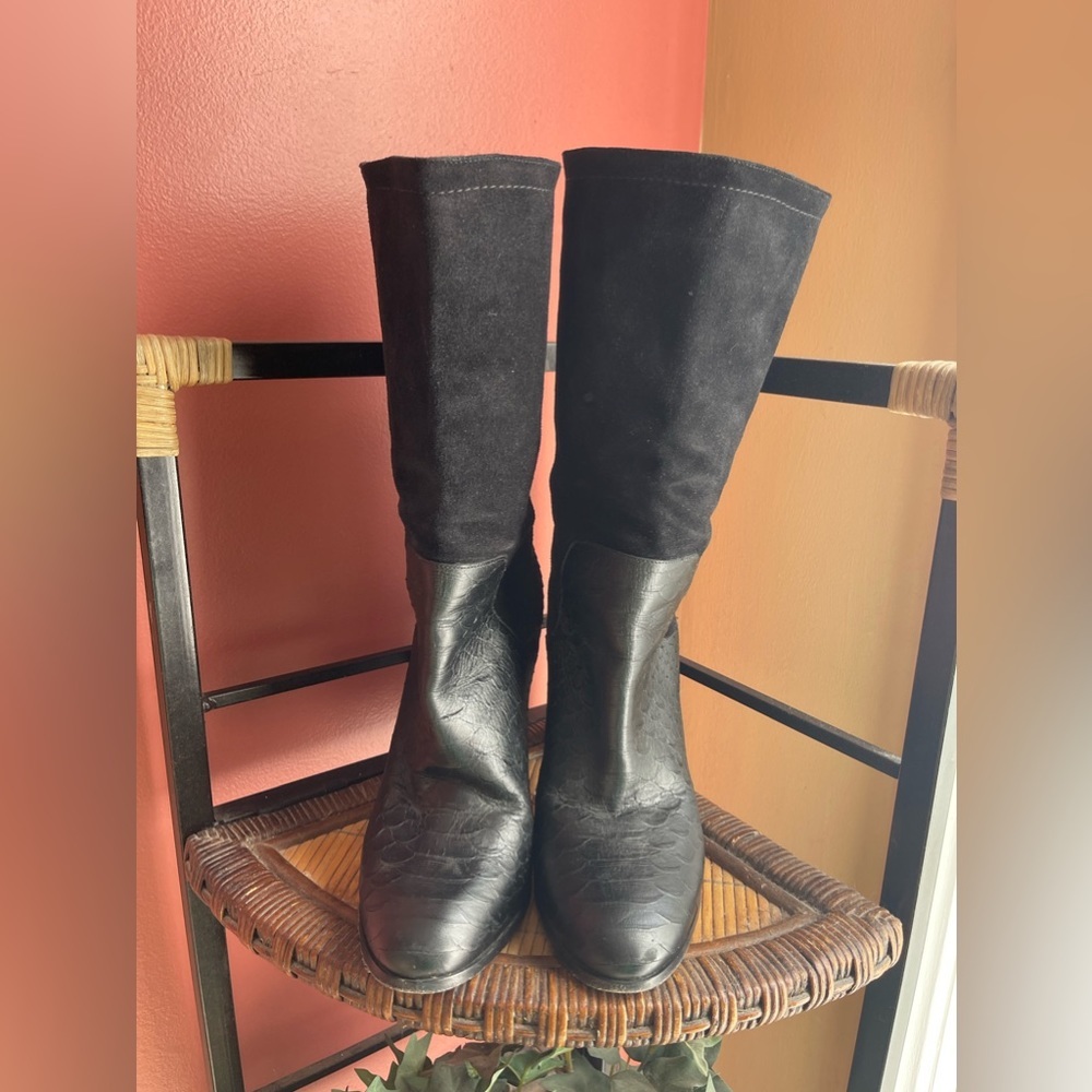 Vince Embossed Leather Python Boot Size 7.5 - image 5